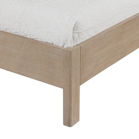 Noelle Natural Vegan Leather Upholstered Queen Bed, 1 Piece