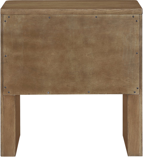 Noelle 24" Brown Oak Veneer And Solid Wood Nightstand, 1 Piece