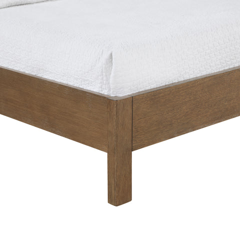 Noelle Brown Vegan Leather Upholstered Full Bed, 1 Piece
