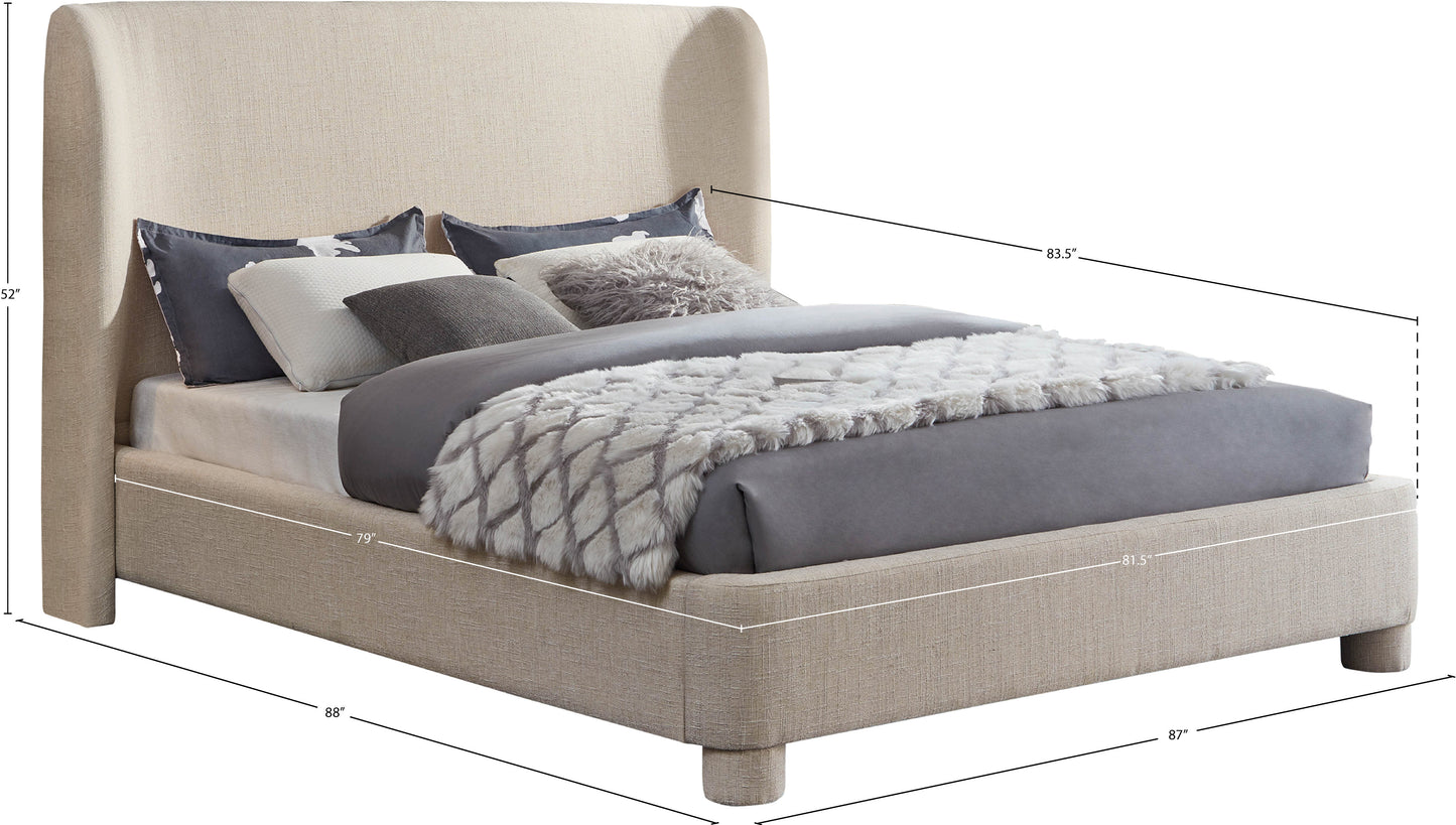 nile beige polyester fabric king bed k