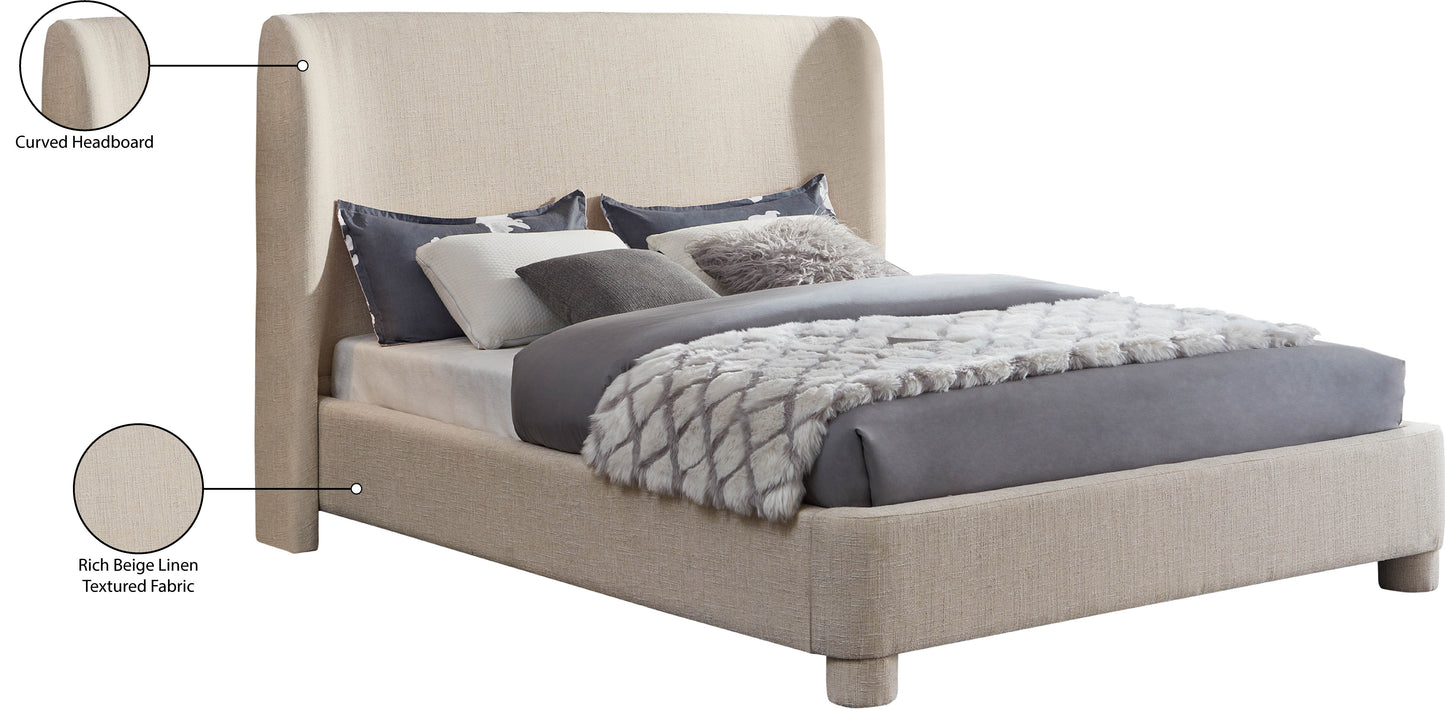 nile beige polyester fabric king bed k