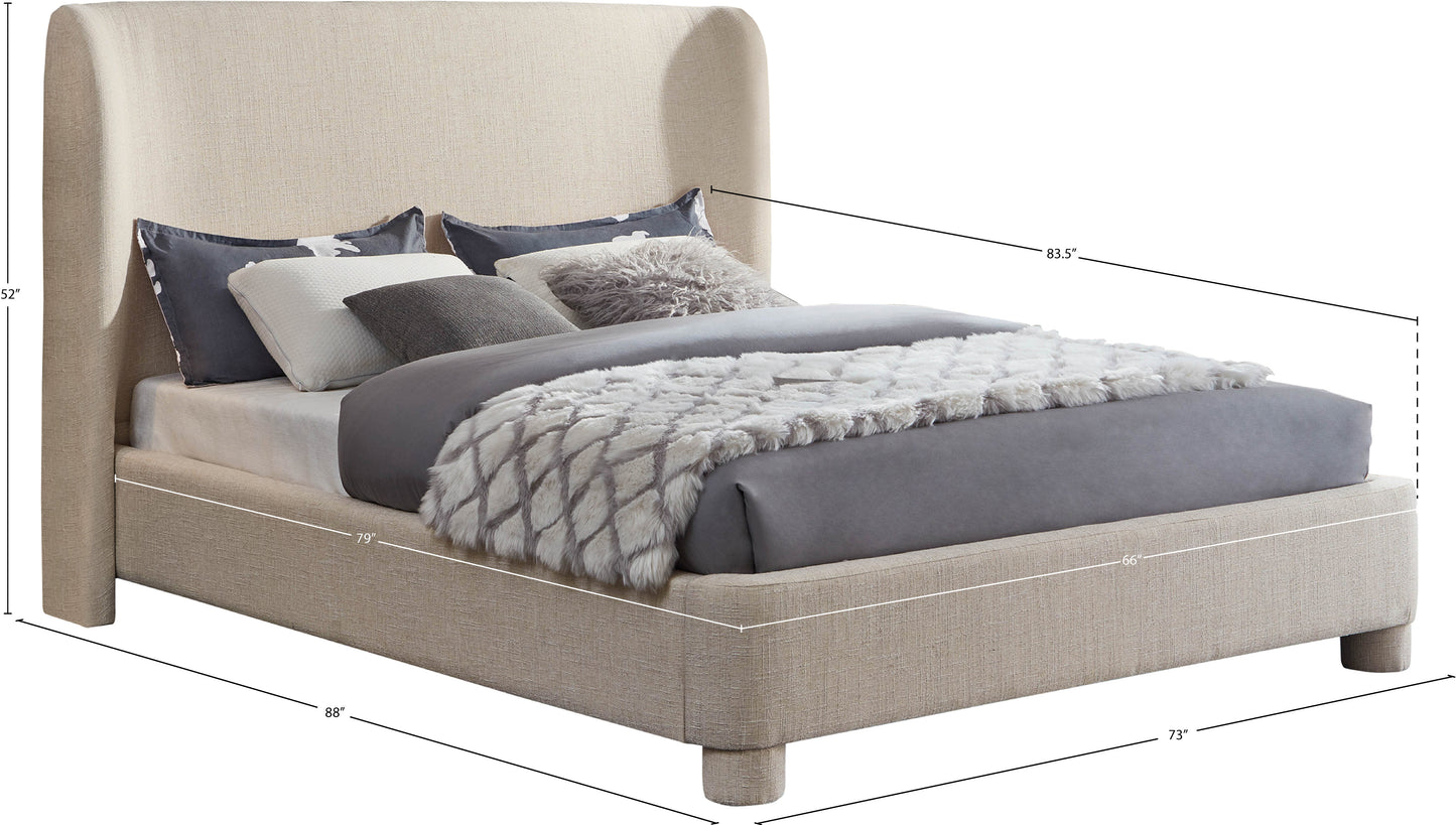 nile beige polyester fabric queen bed q