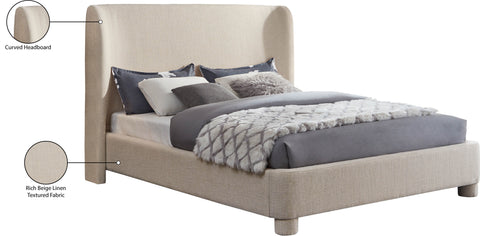 Nile Beige Polyester Fabric Queen Bed Q