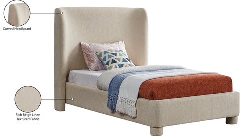 Nile Beige Polyester Fabric Twin Bed T