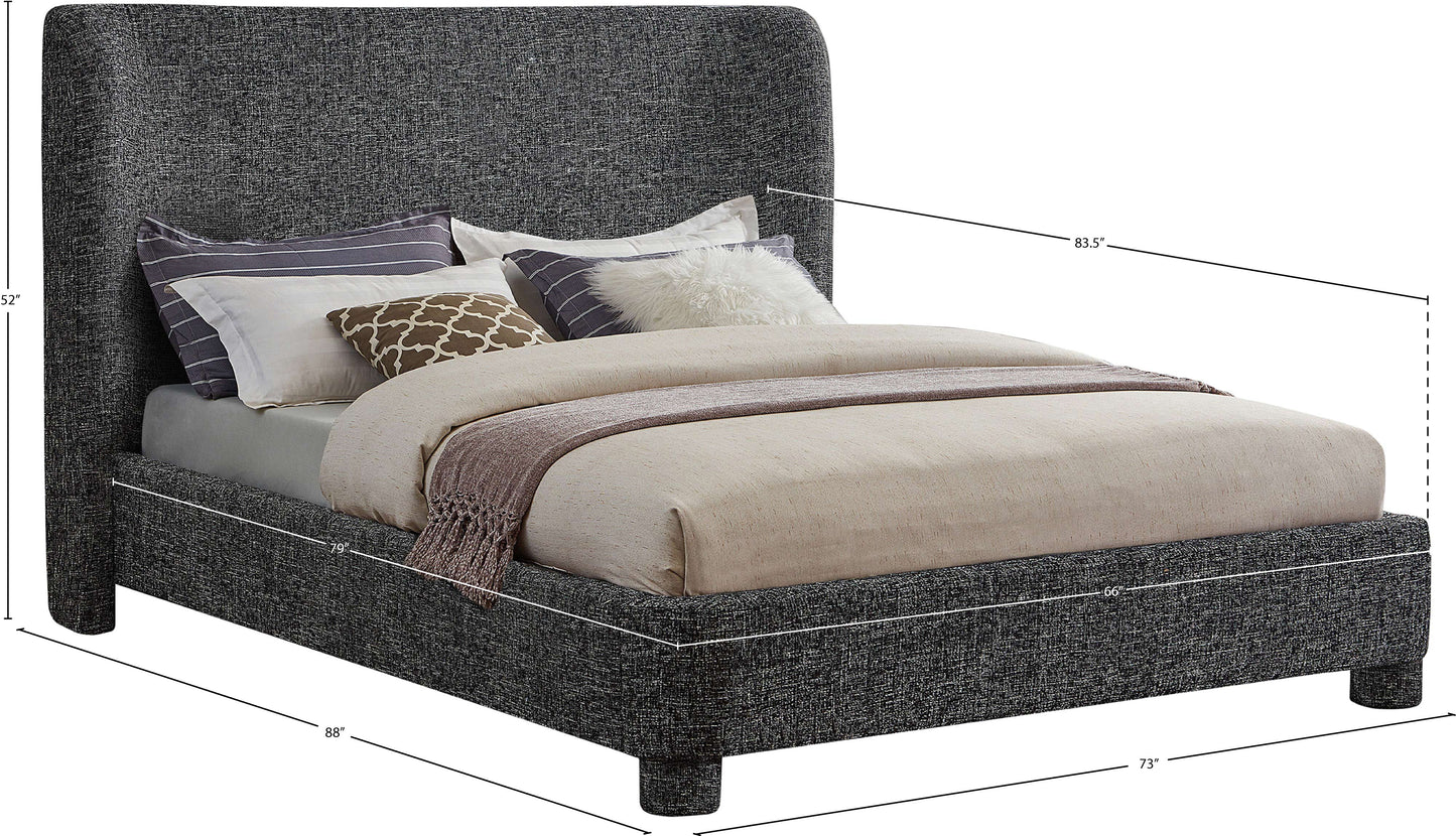nile black polyester fabric queen bed q