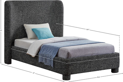 Nile Black Polyester Fabric Twin Bed T