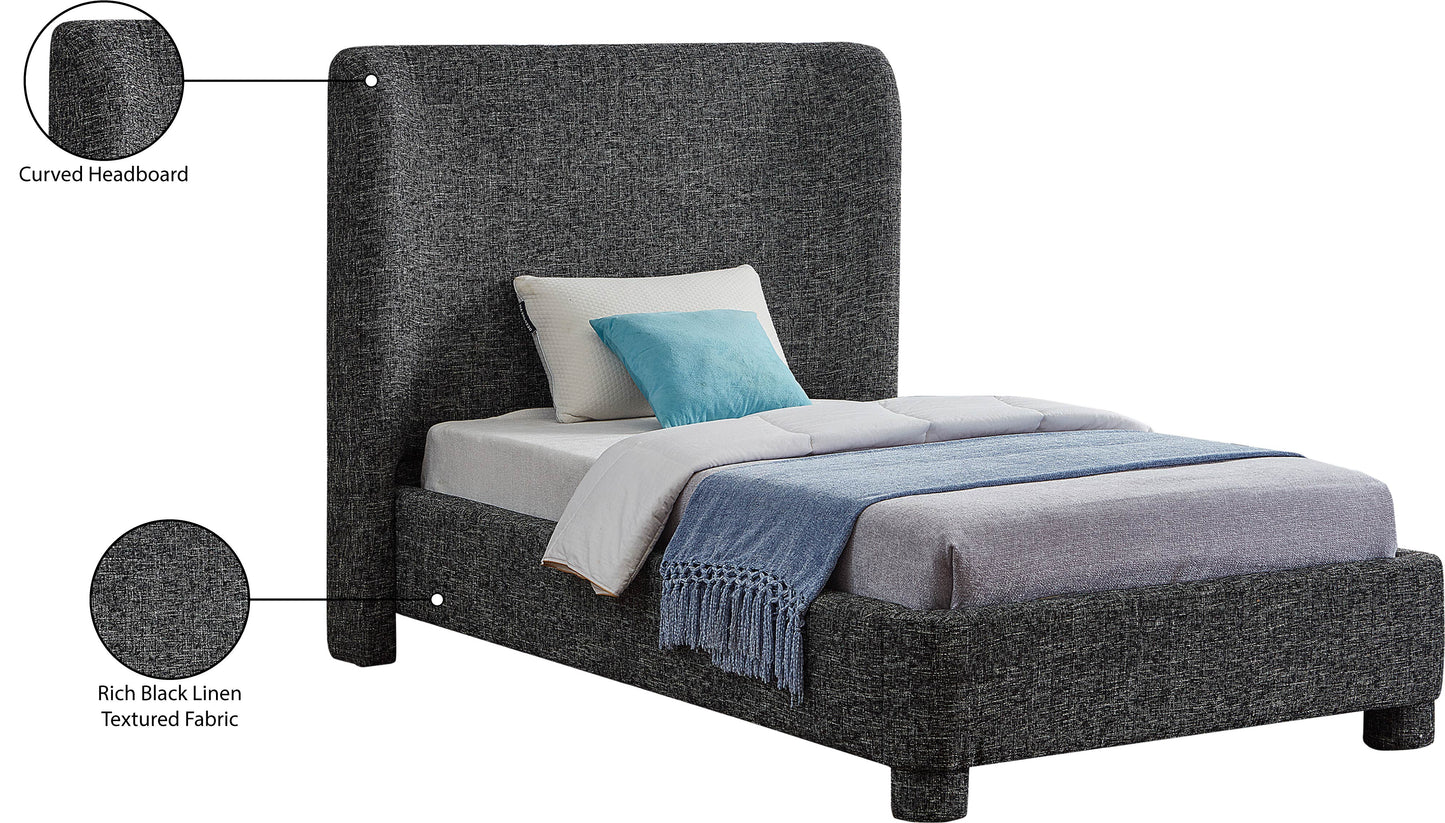 nile black polyester fabric twin bed t