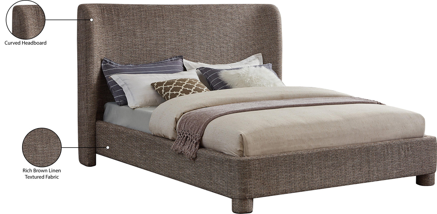 nile brown polyester fabric queen bed q