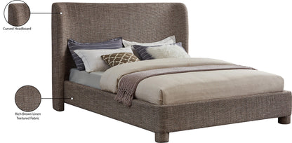 Nile Brown Polyester Fabric Queen Bed Q