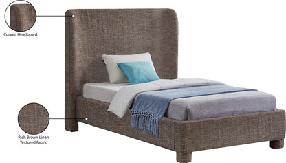 Nile Brown Polyester Fabric Twin Bed T