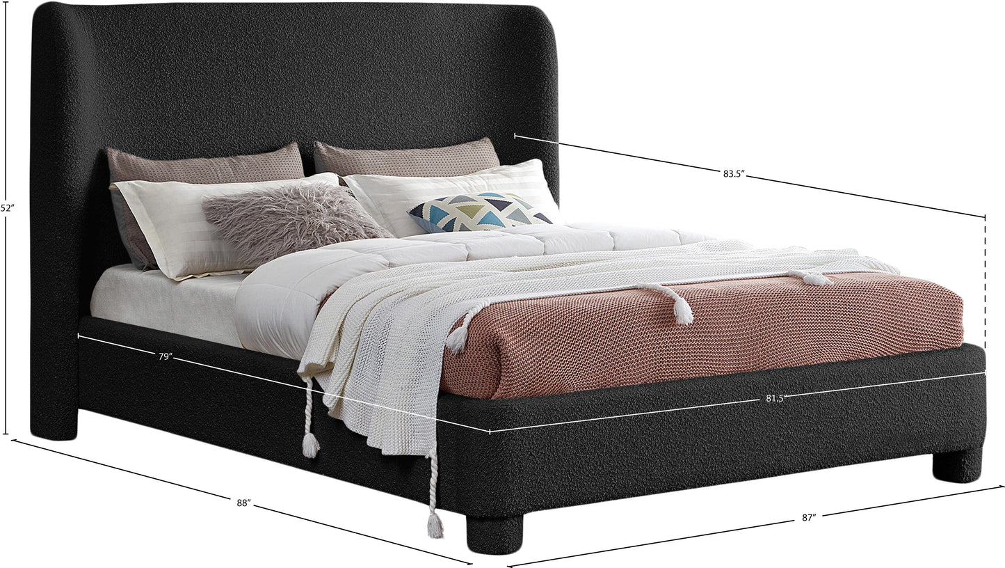 nile black boucle fabric king bed k