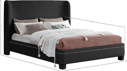 Nile Black Boucle Fabric King Bed K