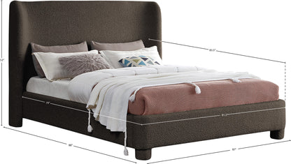 Nile Brown Boucle Fabric King Bed K