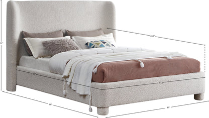 Nile Cream Boucle Fabric King Bed K