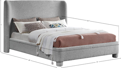 Nile Grey Boucle Fabric King Bed K