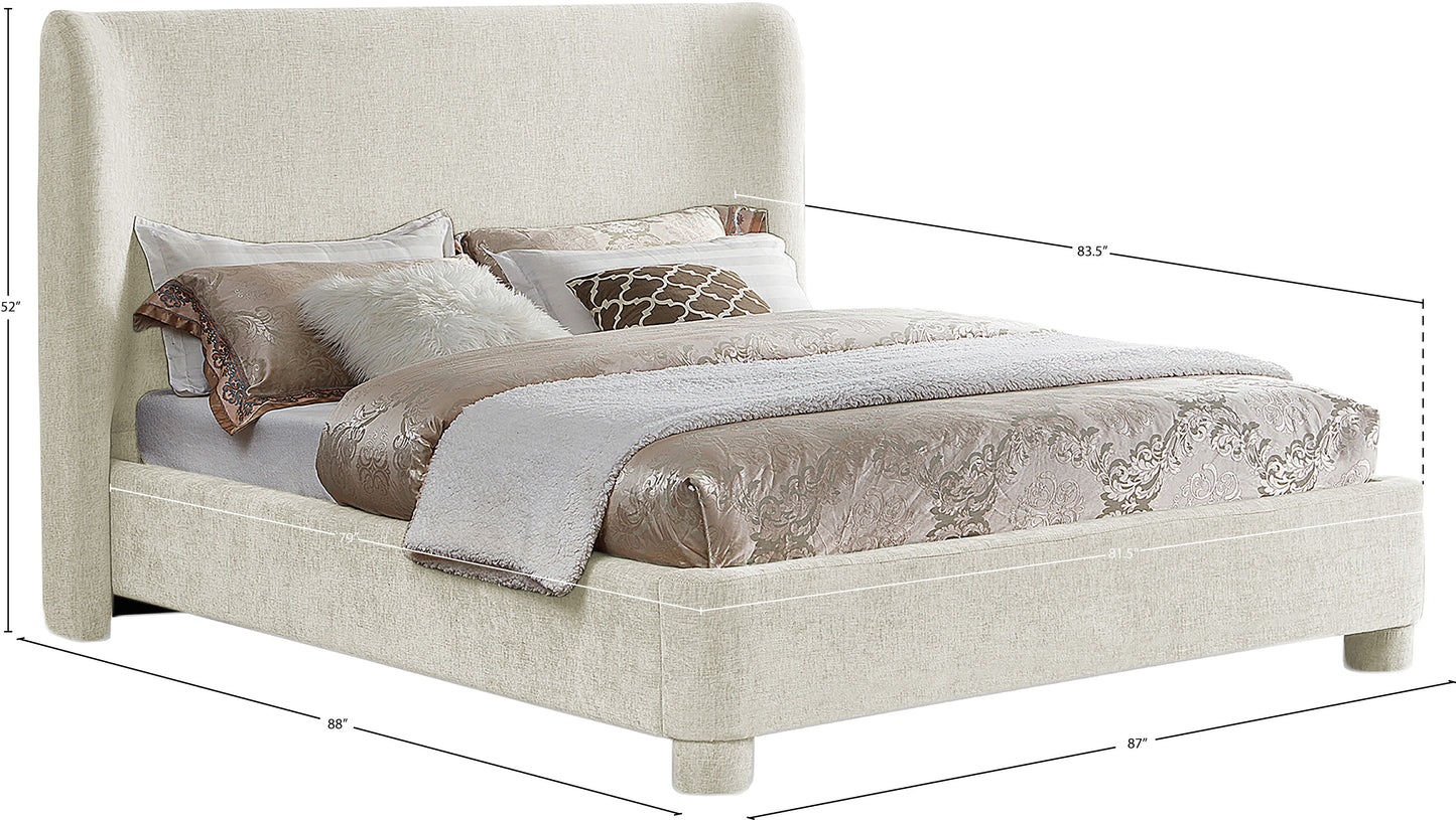 nile cream chenille fabric king bed k