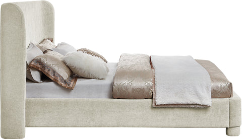 Nile Cream Chenille Fabric Queen Bed Q