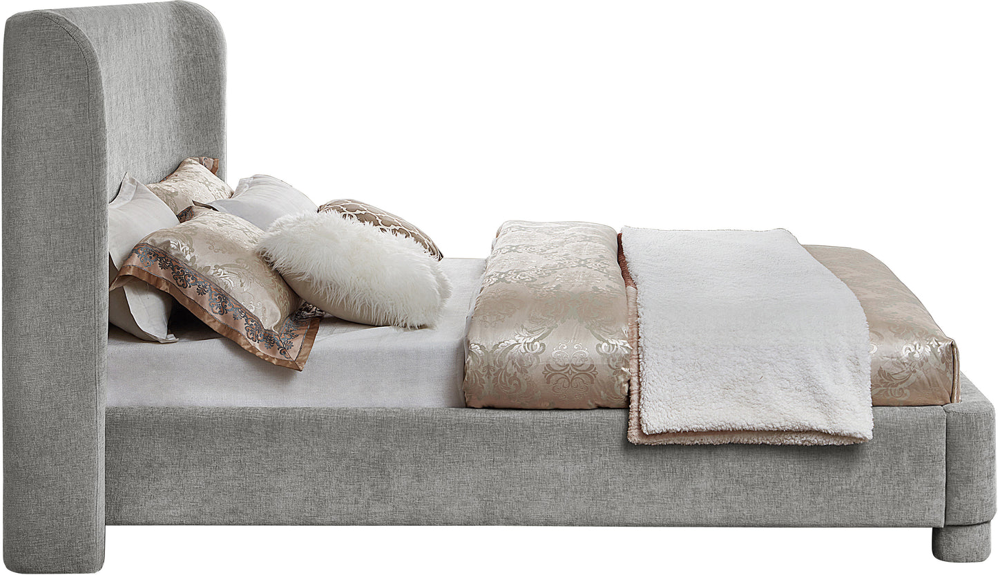 nile light grey chenille fabric full bed f