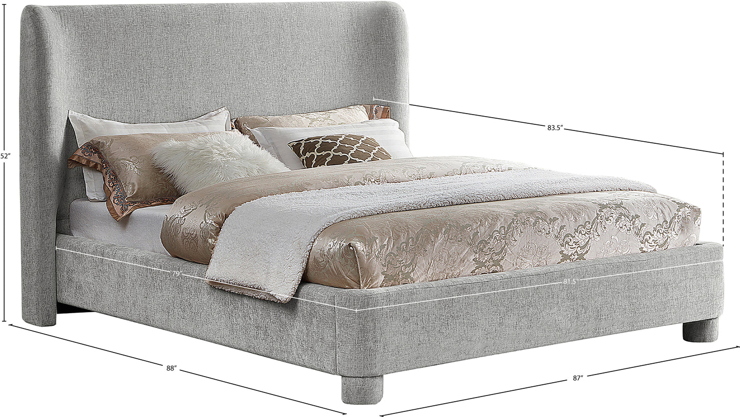 nile light grey chenille fabric king bed k