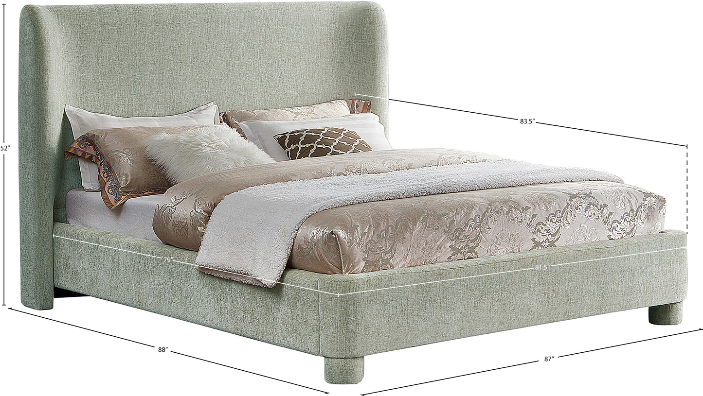 nile mint green chenille fabric king bed k