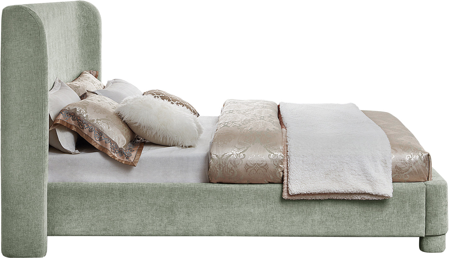 nile mint green chenille fabric king bed k