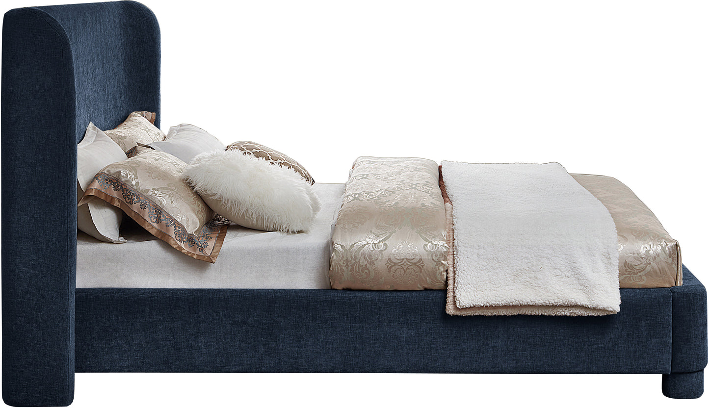 nile navy chenille fabric queen bed q