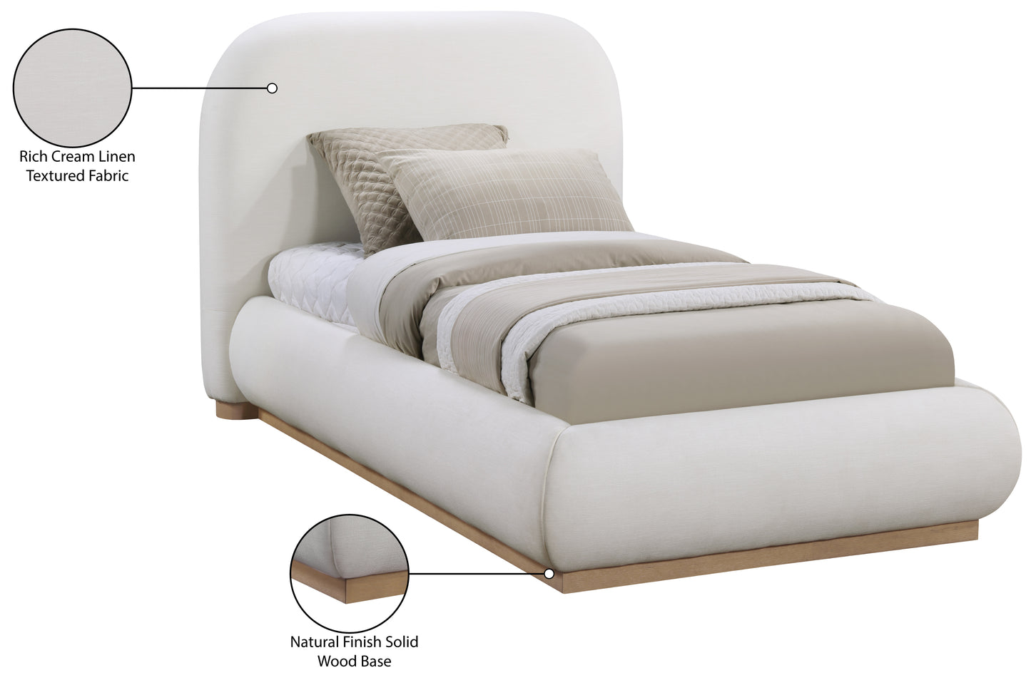 sloan cream twin bed