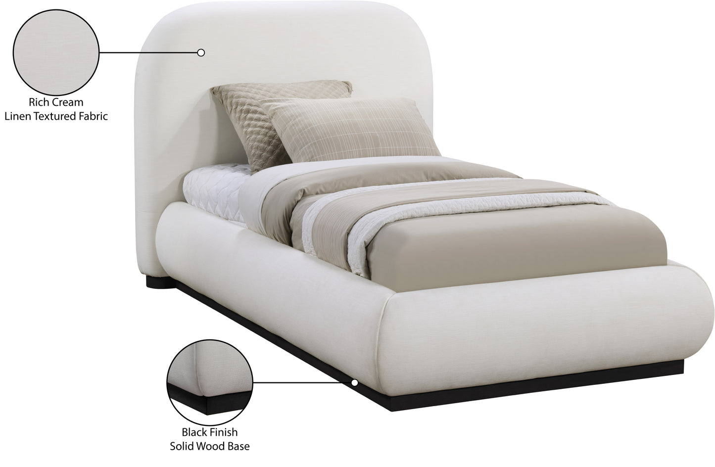 sloan cream twin bed