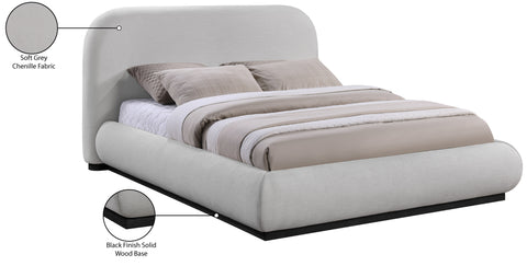 Sloane Grey Chenille Fabric Upholstered Full Bed, 1 Piece