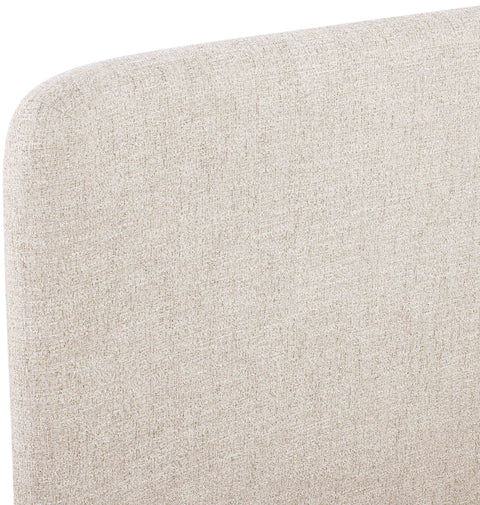 Hadley Beige Linen Textured Fabric Upholstered King Bed, 1 Piece