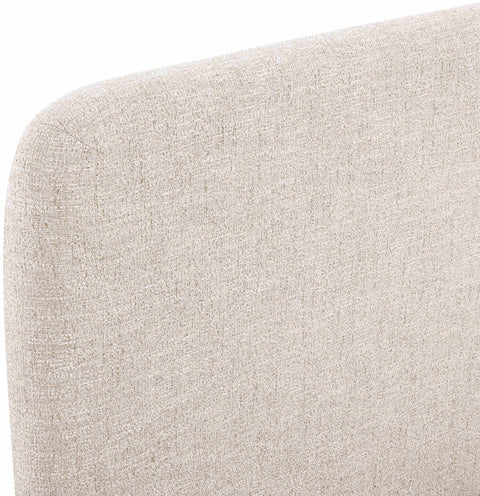Hadley Beige Linen Textured Fabric Upholstered Twin Bed, 1 Piece