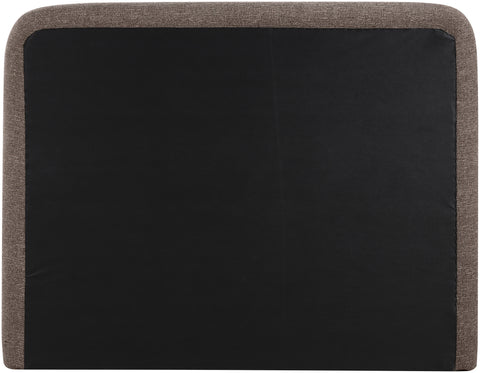 Hadley Brown Linen Textured Fabric Upholstered Queen Bed, 1 Piece