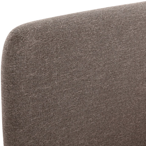 Hadley Brown Linen Textured Fabric Upholstered Twin Bed, 1 Piece