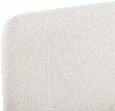 Hadley Cream Linen Textured Fabric Upholstered Full Bed, 1 Piece