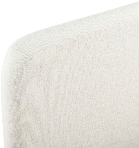 Hadley Cream Linen Textured Fabric Upholstered Twin Bed, 1 Piece