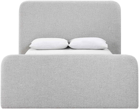 Hadley Grey Linen Textured Fabric Upholstered Full Bed, 1 Piece