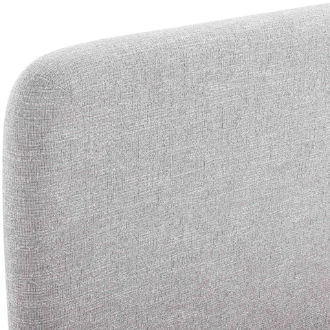 Hadley Grey Linen Textured Fabric Upholstered Twin Bed, 1 Piece