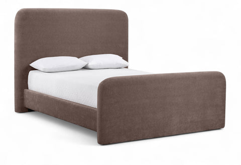 Hadley Brown Chenille Fabric Upholstered Full Bed, 1 Piece