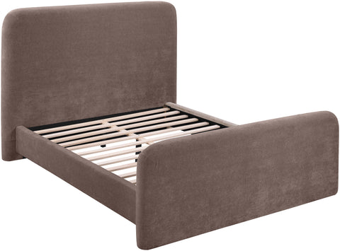 Hadley Brown Chenille Fabric Upholstered Full Bed, 1 Piece