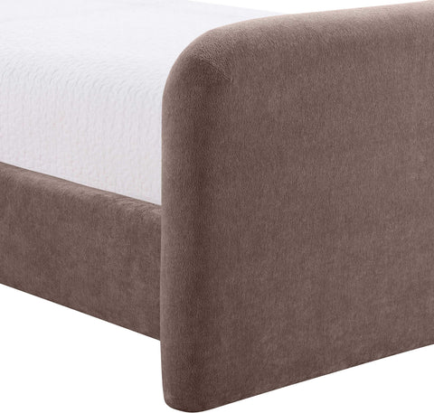 Hadley Brown Chenille Fabric Upholstered Full Bed, 1 Piece