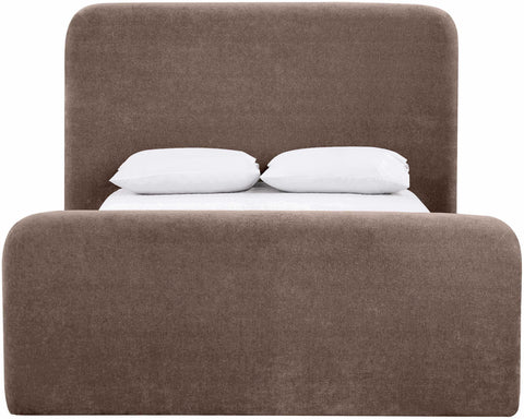 Hadley Brown Chenille Fabric Upholstered King Bed, 1 Piece