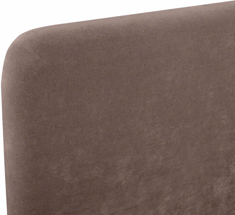 Hadley Brown Chenille Fabric Upholstered King Bed, 1 Piece