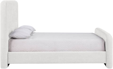 Hadley Cream Chenille Fabric Upholstered Full Bed, 1 Piece