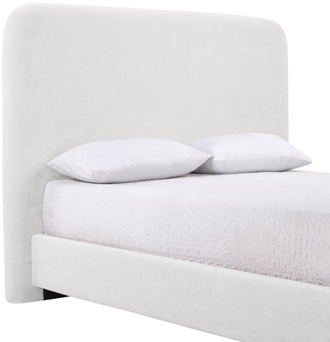 Hadley Cream Chenille Fabric Upholstered Full Bed, 1 Piece