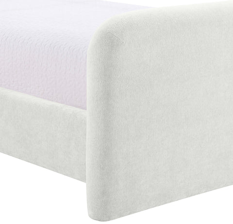 Hadley Cream Chenille Fabric Upholstered Full Bed, 1 Piece