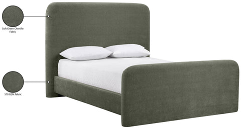 Hadley Green Chenille Fabric Upholstered Full Bed, 1 Piece