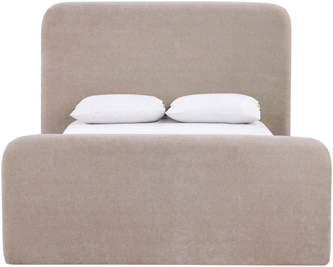 Hadley Taupe Chenille Fabric Upholstered Full Bed, 1 Piece