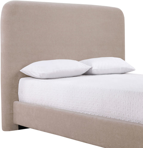 Hadley Taupe Chenille Fabric Upholstered Full Bed, 1 Piece