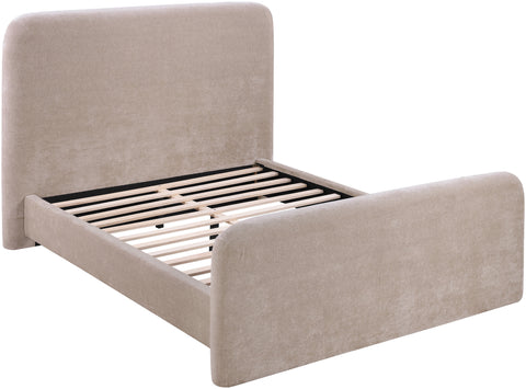 Hadley Taupe Chenille Fabric Upholstered Full Bed, 1 Piece