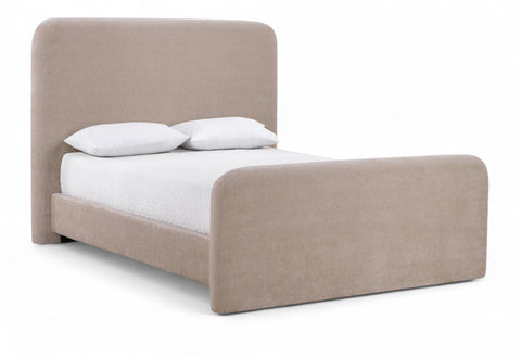 Hadley Taupe Chenille Fabric Upholstered King Bed, 1 Piece